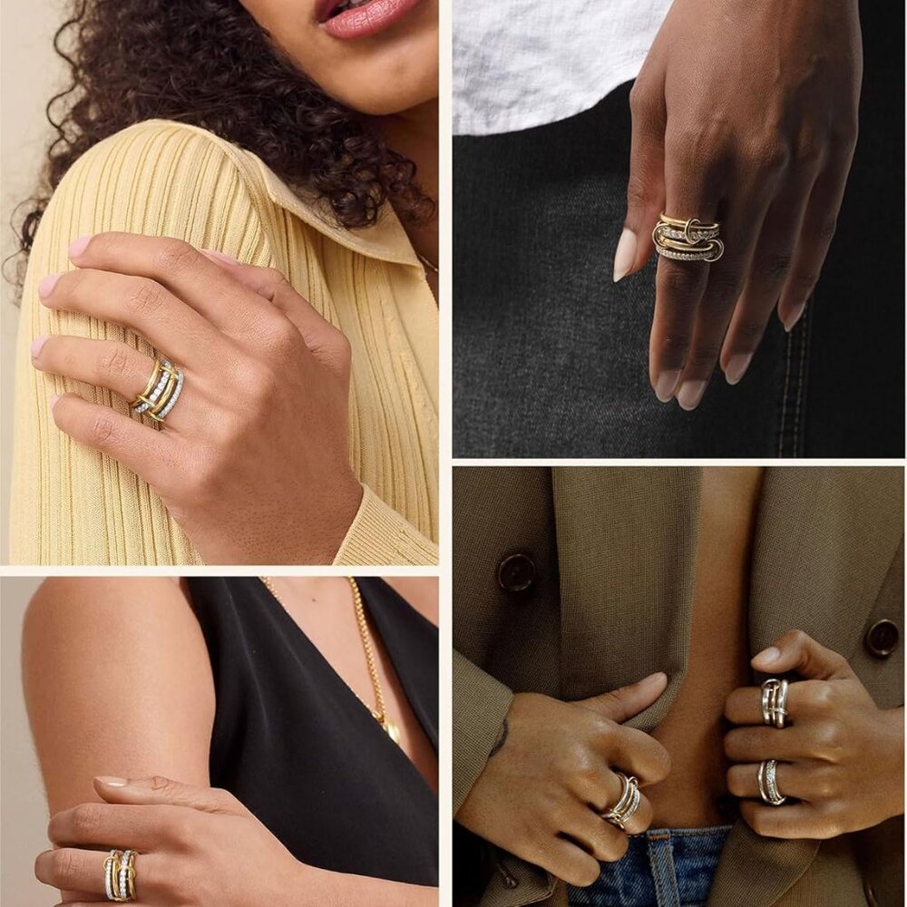 Hypoallergenic Stackable Gold Rings Set - Tarnish… - image 6